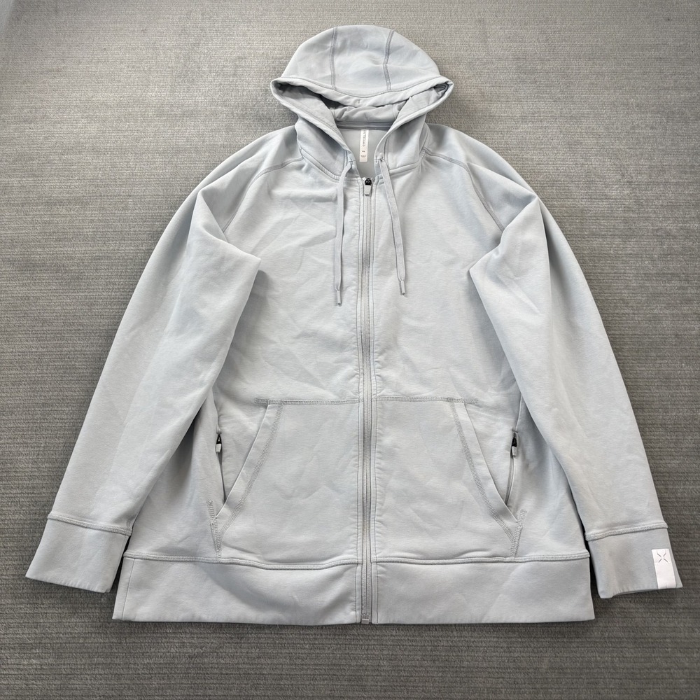 Ten Thousand Hoodie Sweater Men XL Light Gray Midweight Tech Full Zip Sweatshirt